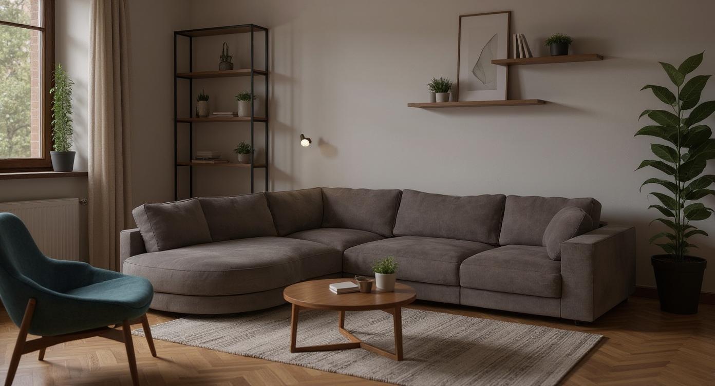 Elegantes 6-Sitzer Ecksofa aus hochwertigem Stoff mit außergewöhnlichem Komfort