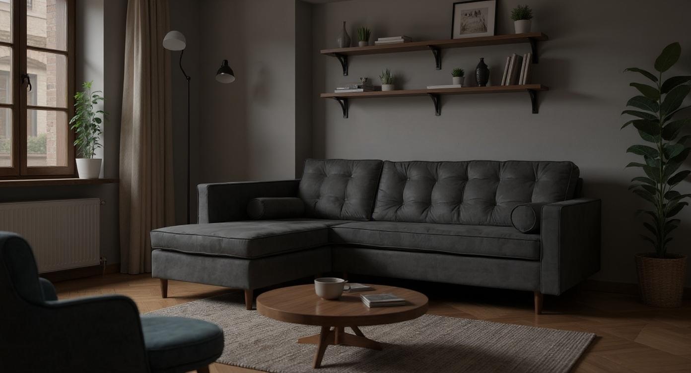 Modernes Ecksofa mit edlem Stoff, maximaler Komfort