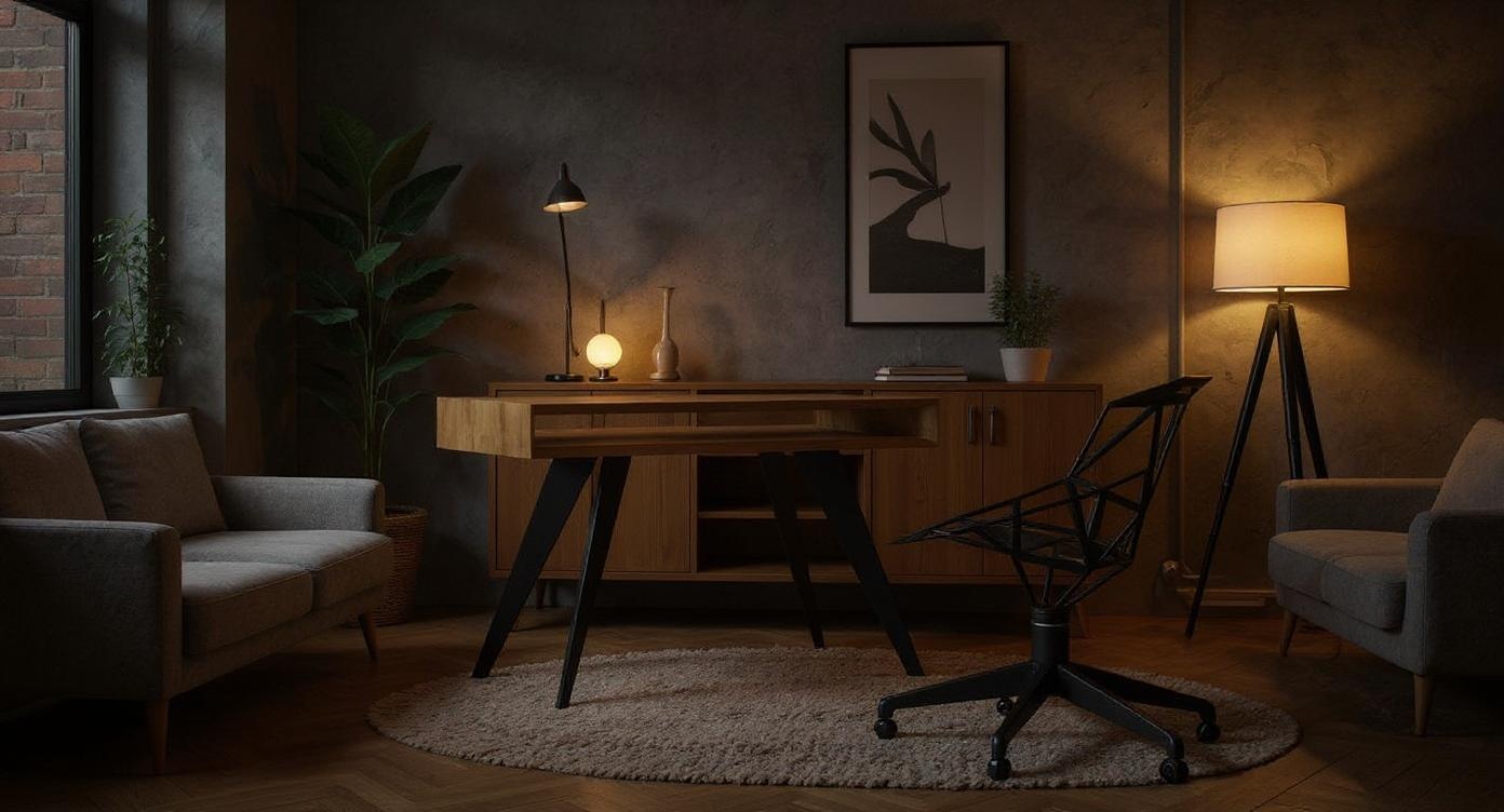 Moderner Holz-Schreibtisch mit einzigartiger Ast-Optik und variabler Größe