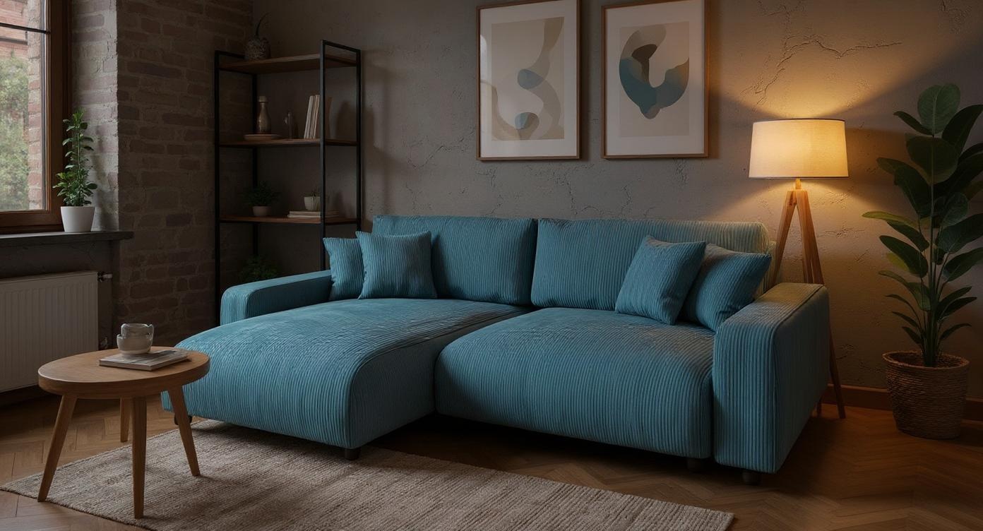 Elegantes Ecksofa mit Schlaffunktion und luxuriösem Sitzkomfort