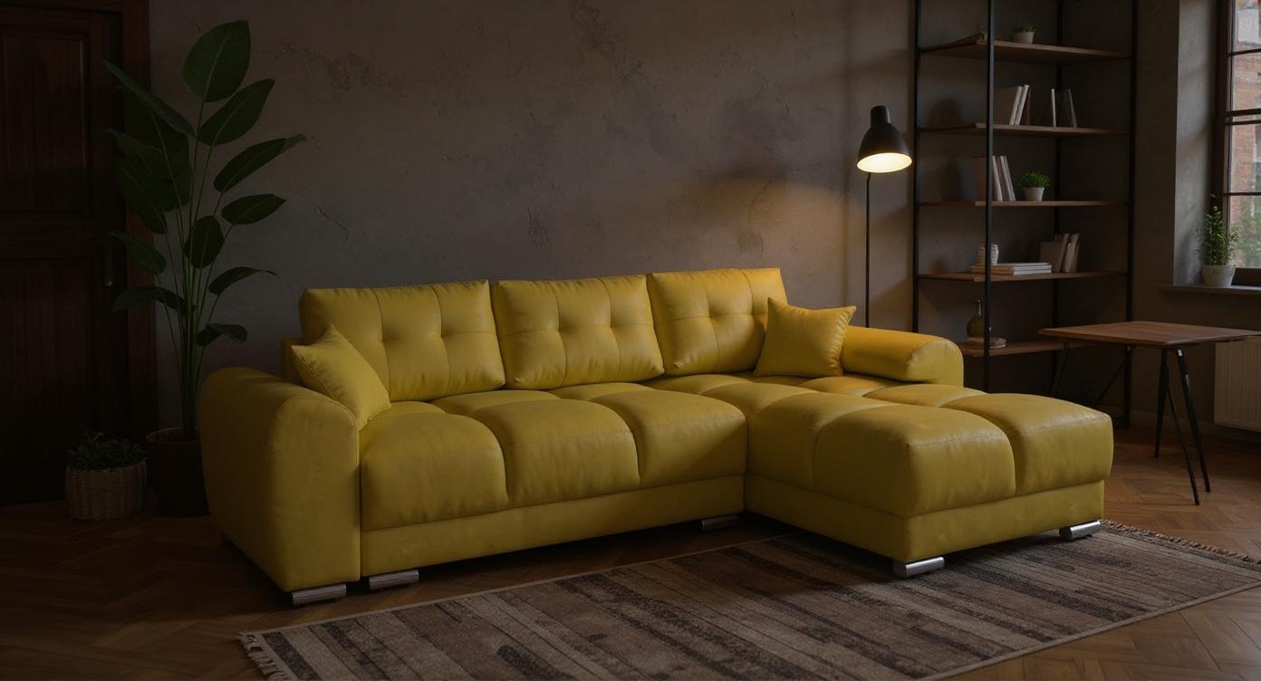 Modernes Ecksofa mit Schlaffunktion und wählbarem Stoffbezug für ultimativen Komfort