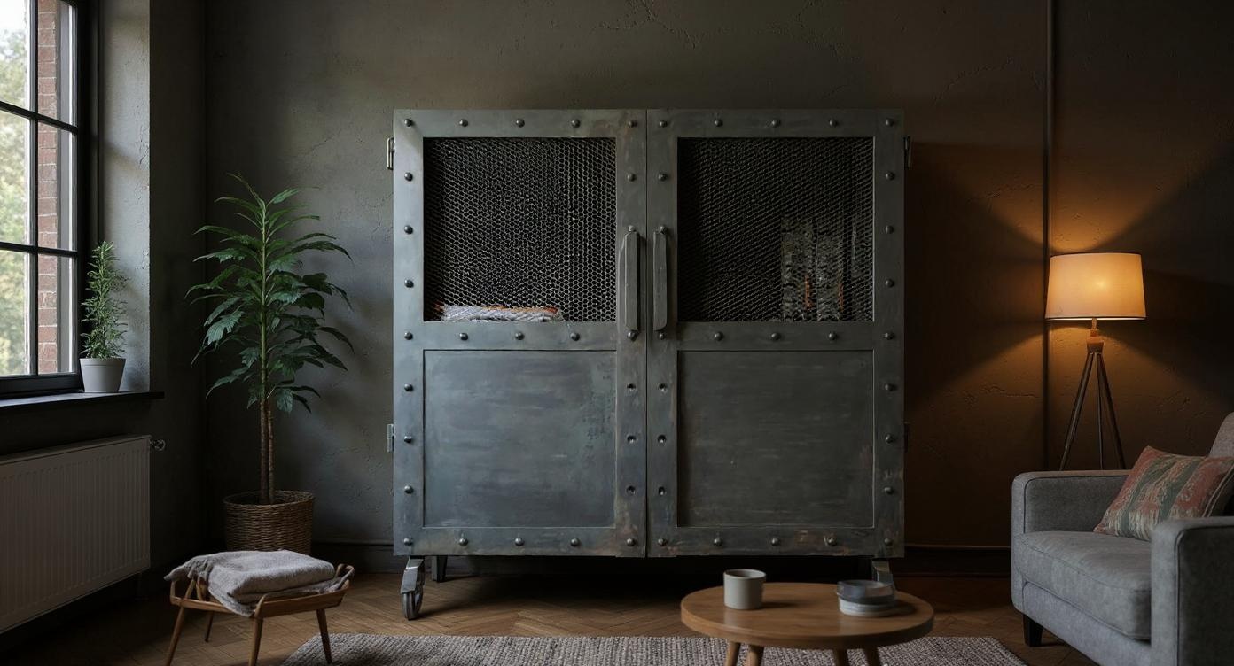 Industrielle Stahl-Kommode mit robustem Design