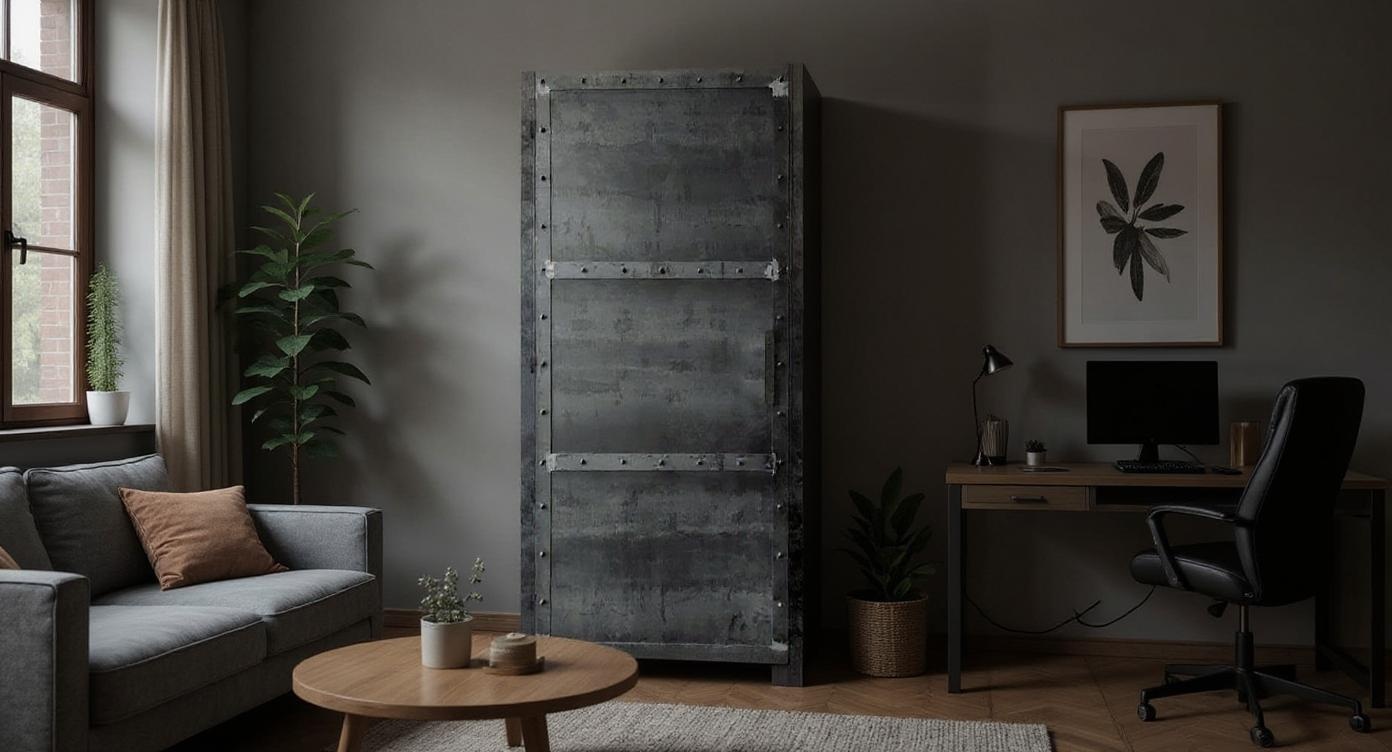 Industrielle Stahl-Tür mit robustem Charme und Variationsoptionen