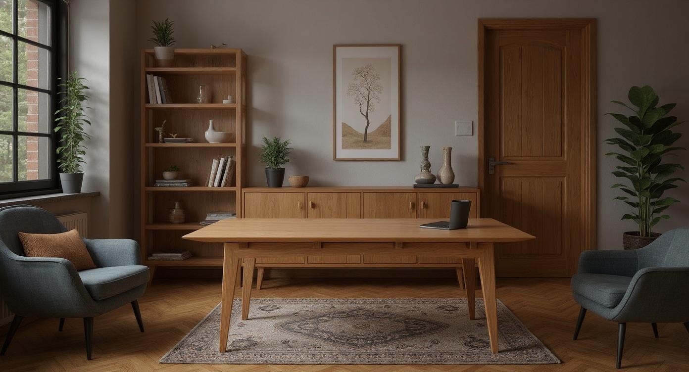 Eleganter Holztisch mit filigranen Beinen und langlebiger, umweltfreundlicher Oberfläche