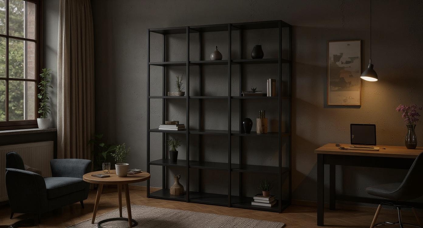 Industrielles Stahl-Regal für Bücher und Akten