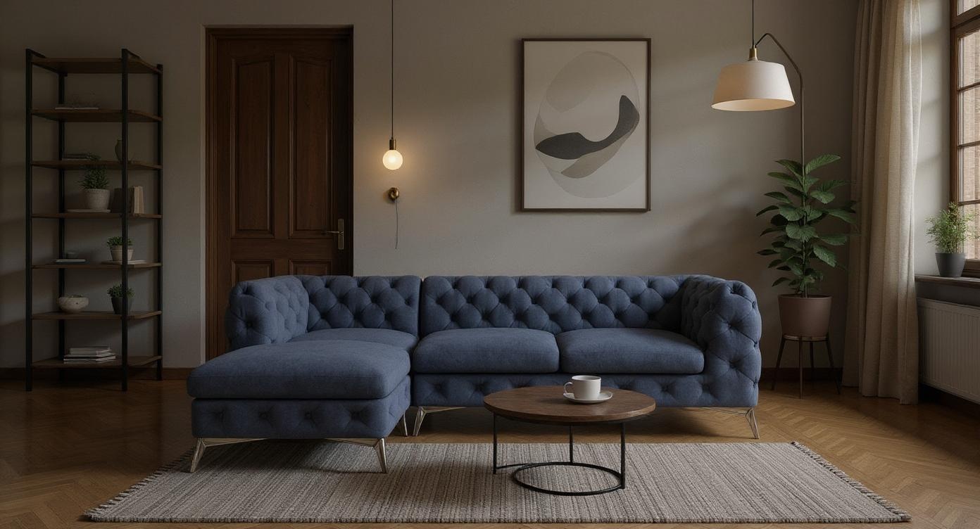 Luxuriöses Stoff-Ecksofa mit höchstem Liegekomfort