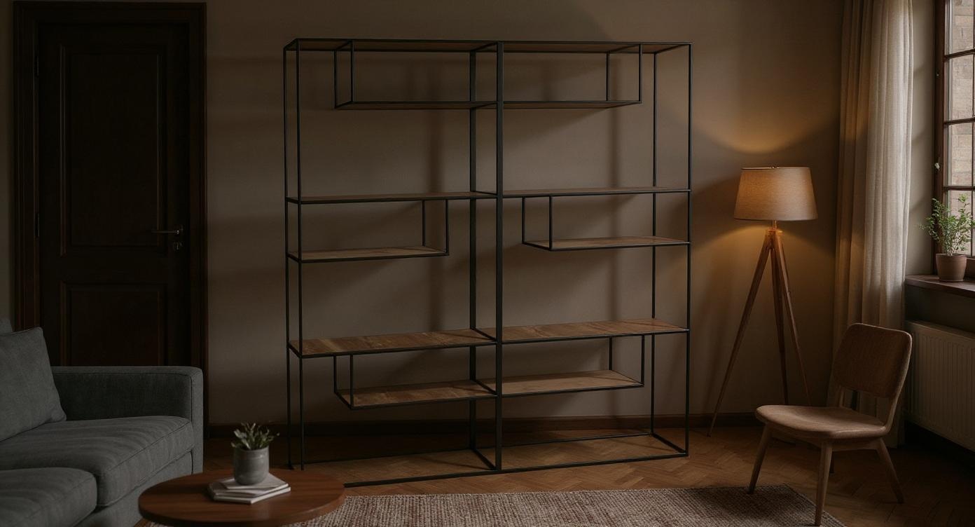 Industriecharme: Robustes Regal im Loft-Design aus Stahl und Holz