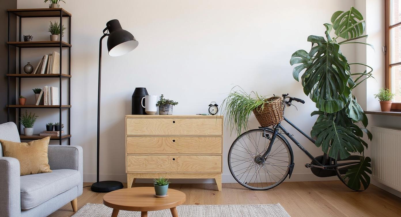 Skandinavische Kommode mit Asymmetrie und Vielseitigkeit