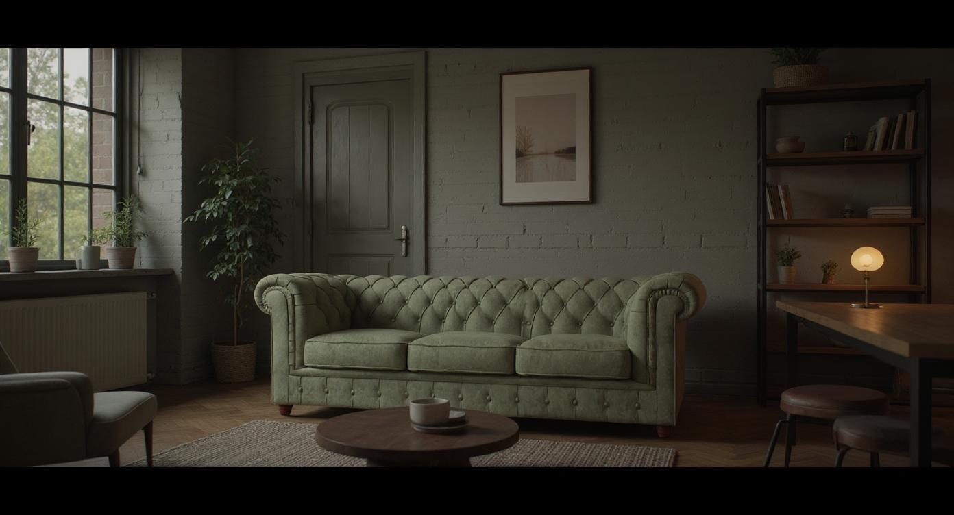 Elegantes Chesterfield-Sofa mit Premium-Stoff und maximalem Komfort