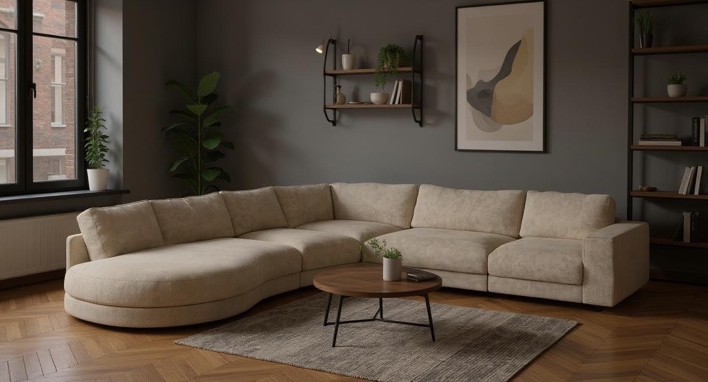 Elegantes 7-Sitzer Ecksofa mit hohem Komfort und stilvoller Stoffvielfalt